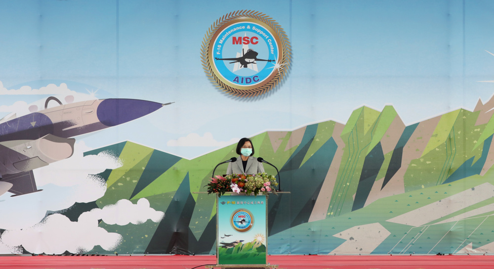 Defiant Taiwan president unveils F-16 hub amid tensions with China