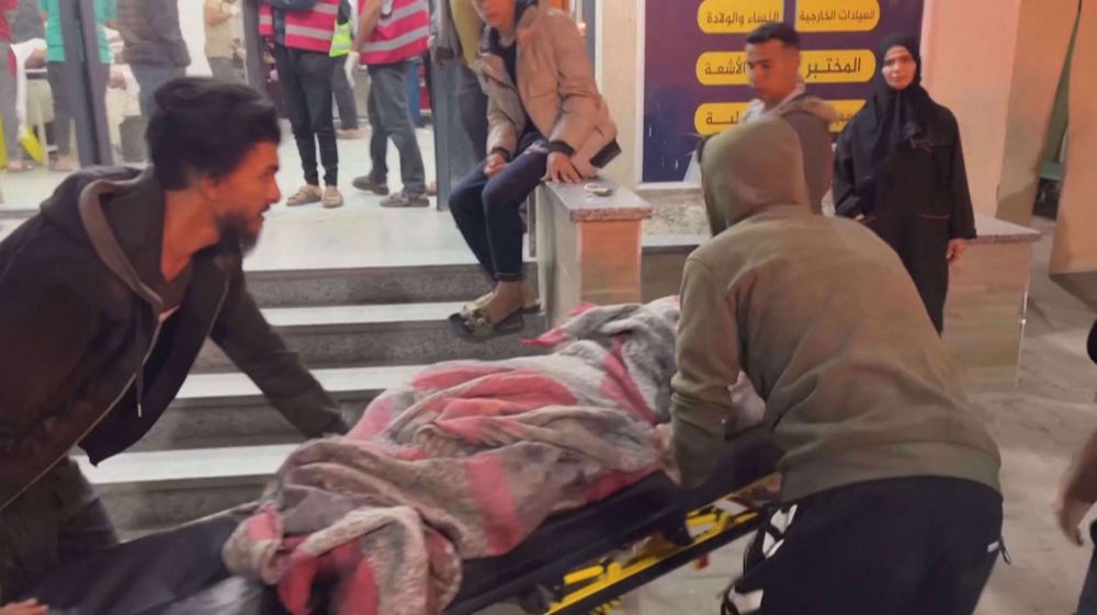 Wounded Gazans rushed to hospital following airstrike on Rafah
