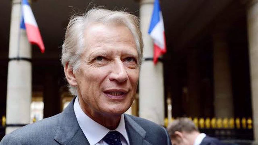 Former Prime minister Dominique de Villepin leaves the French Constitutional Council after attending