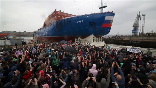 Russia launches nuclear icebreaker to sail in Arctic