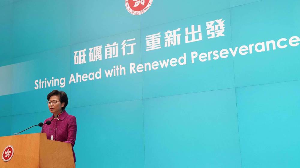 Hong Kong's leader vows to restore ‘political system from chaos’