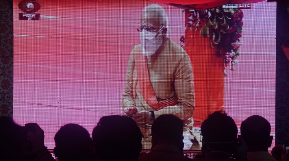 Indian PM takes part in controversial Hindu ceremony at site of destroyed mosque