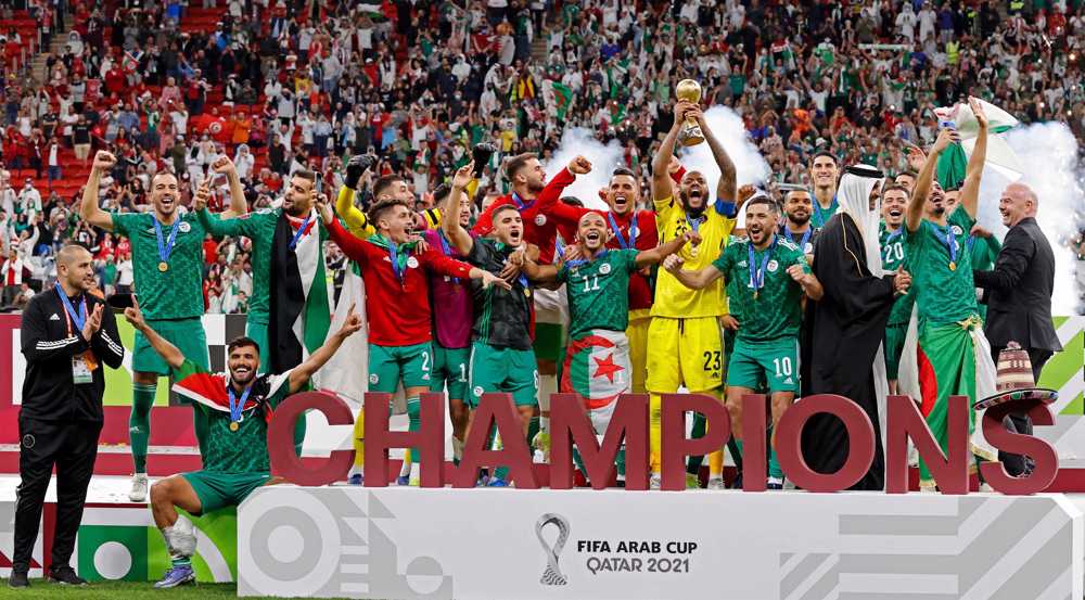 Algerian soccer team dedicate FIFA Arab Cup trophy to Palestinians