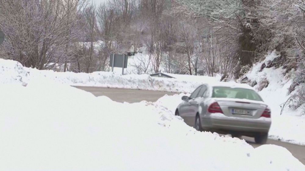 Heavy snowfall, storms as Storm Barra hits northern Spain