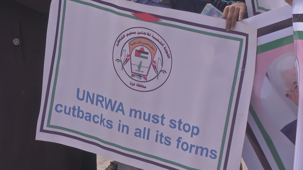 Palestinian refugees in Gaza protest UNRWA cuts