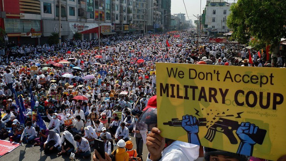 Myanmar police open fire on protesters leaving one person dead