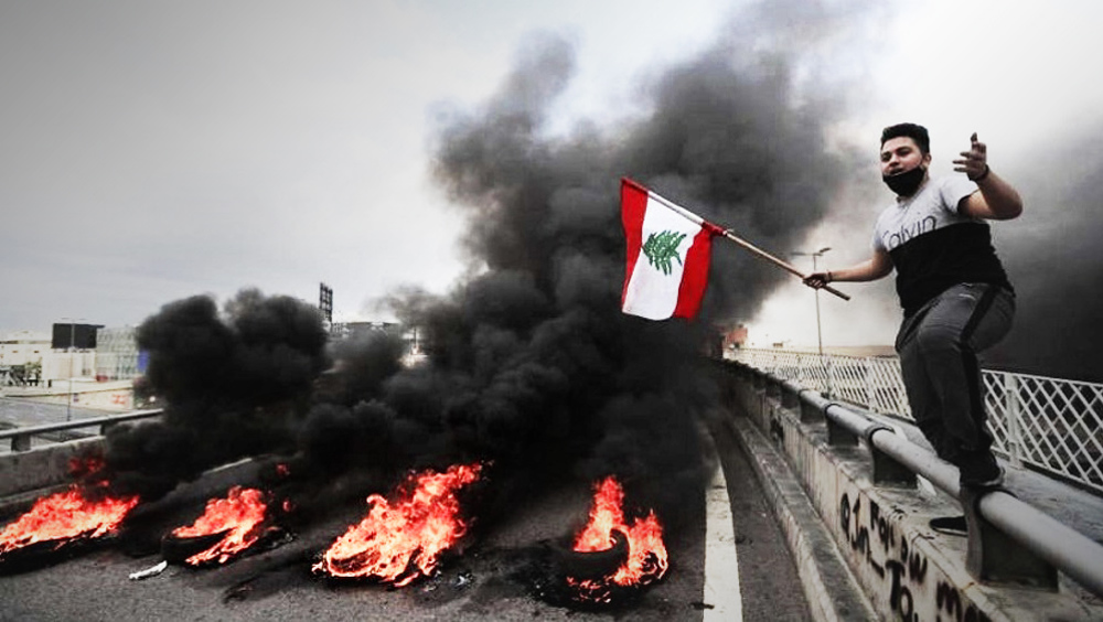 With record plunge at Lebanon’s currency, roads blocked again
