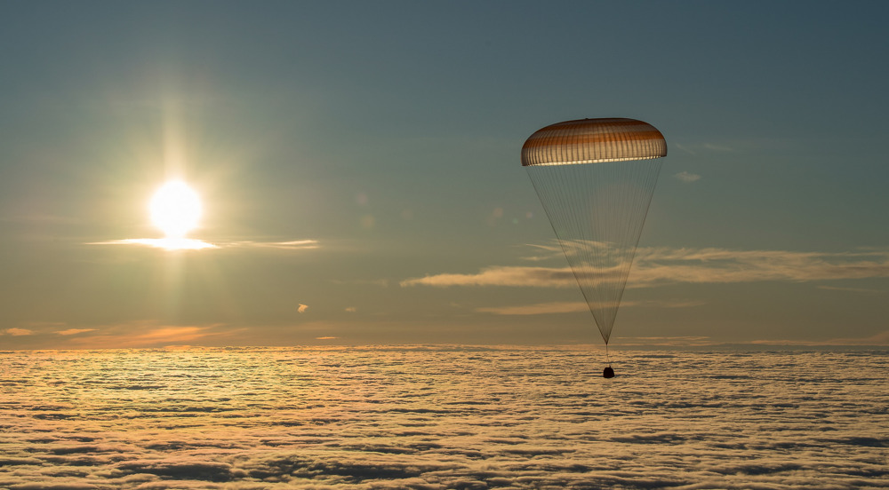 Astronauts return from ISS, land on Kazakh steppe