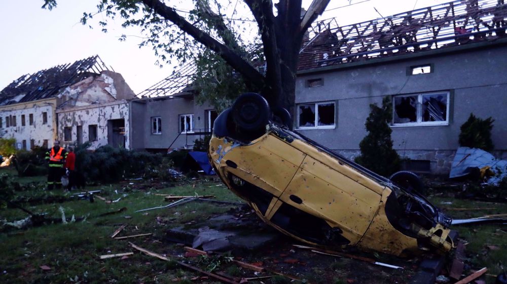 Rare tornado, storms destroy parts of towns in Czech Republic