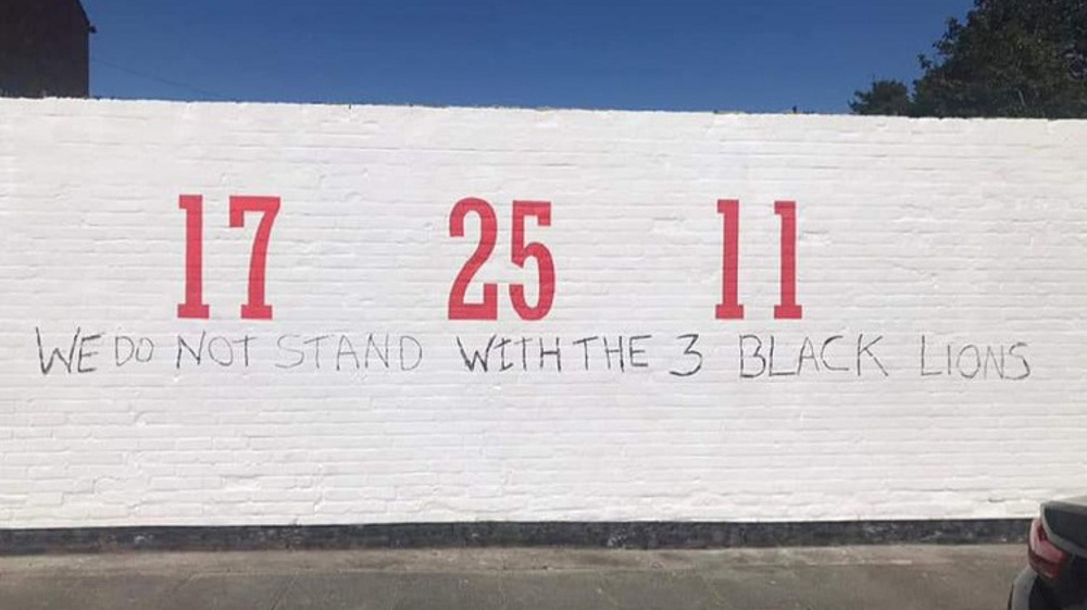 Mural dedicated to black players defaced with racist graffiti 