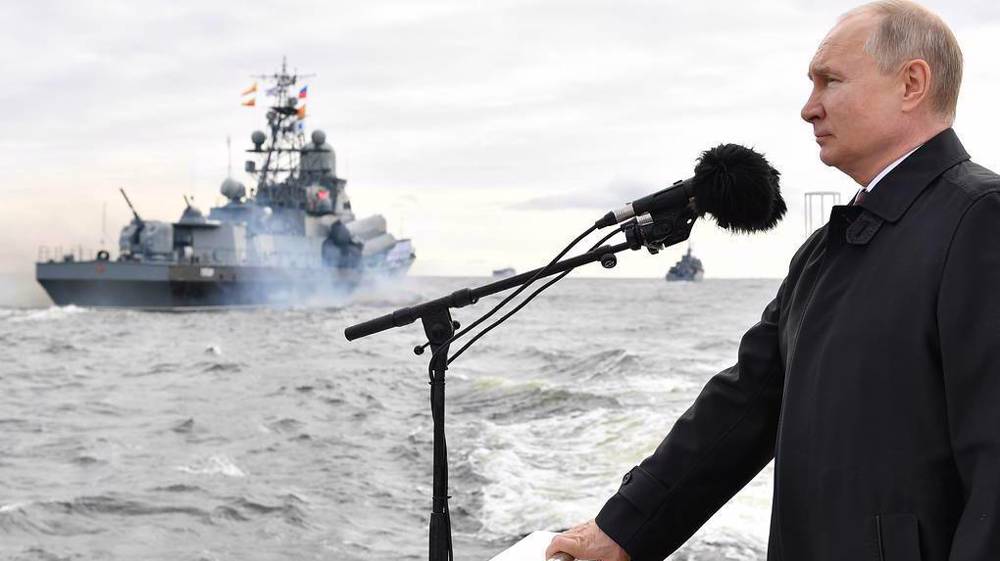Russia's Putin observes Navy Day parade in St. Petersburg