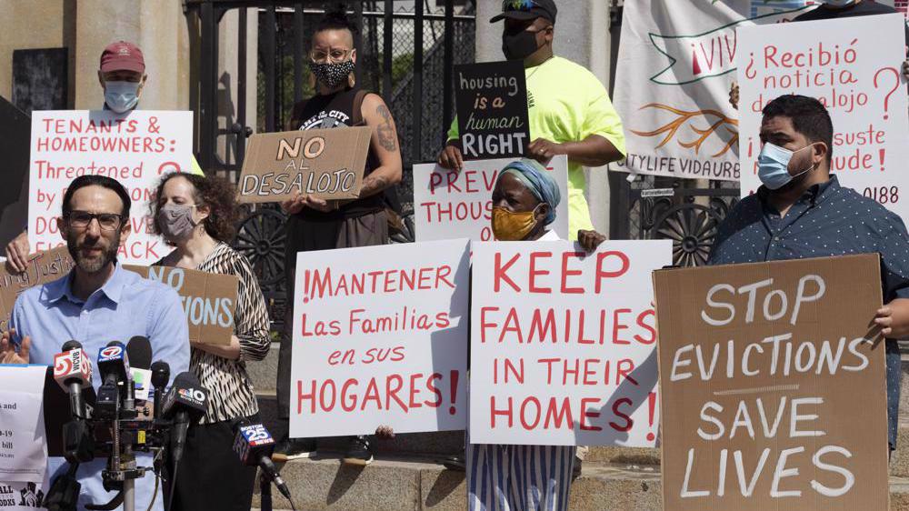 Millions across US at risk of eviction as coronavirus surges
