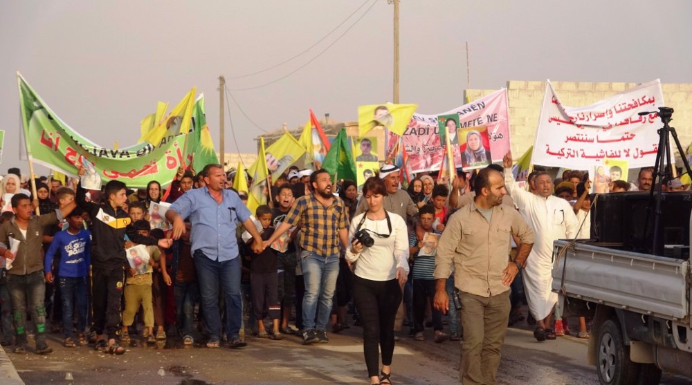 Syrians protest against killing of civilians in Turkish attack