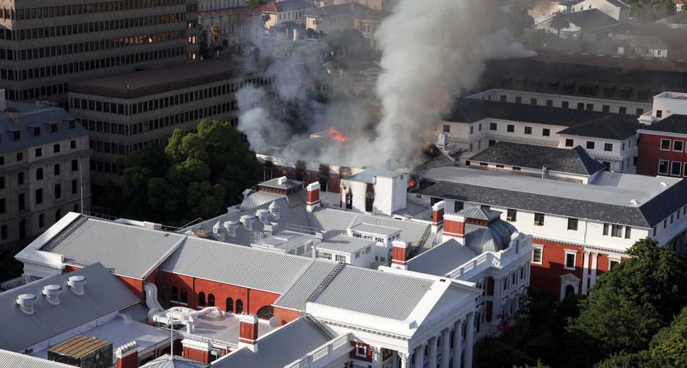 Fire erupts at South African parliament building in Cape Town