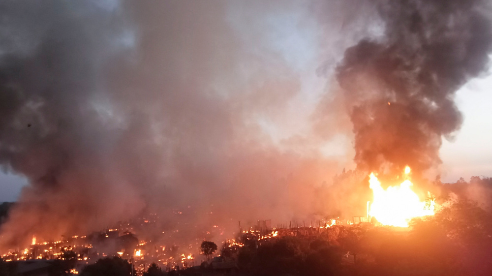 Fire guts Rohingya refugee camp in Bangladesh, leaves thousands homeless