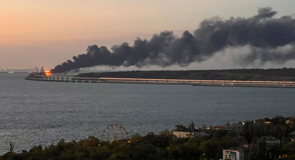 Car bomb sparks huge fire on Crimea bridge, celebrations in Ukraine
