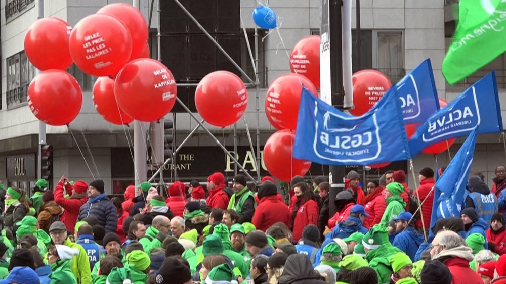 Thousands protest in Brussels over cost of living crisis