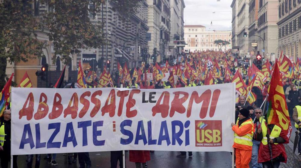 Italie: manif contre la vie chère à Rome 