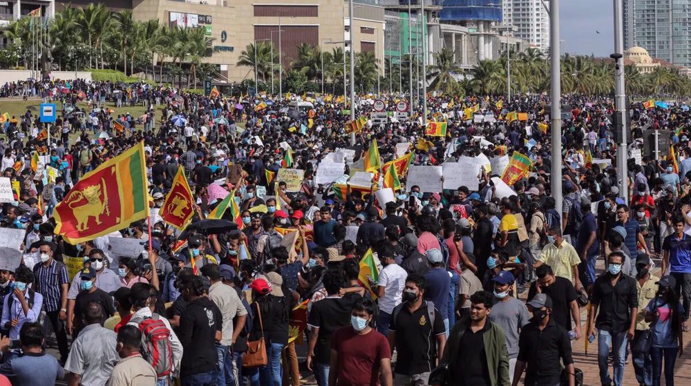 In largest protest over a month, Sri Lankans want president removed