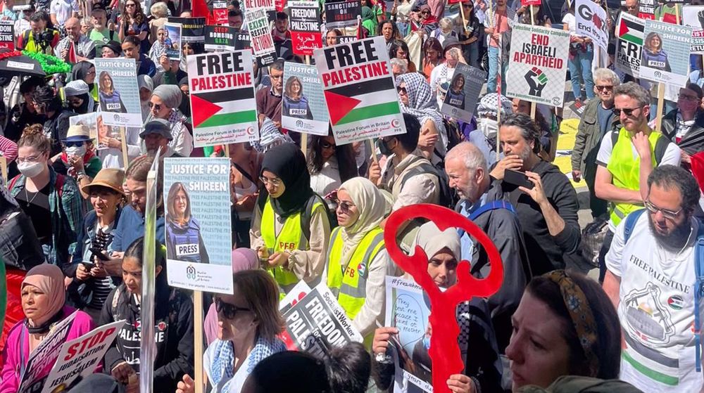 1000s across Europe mark ‘Nakba’, pay tribute to slain Palestinian reporter