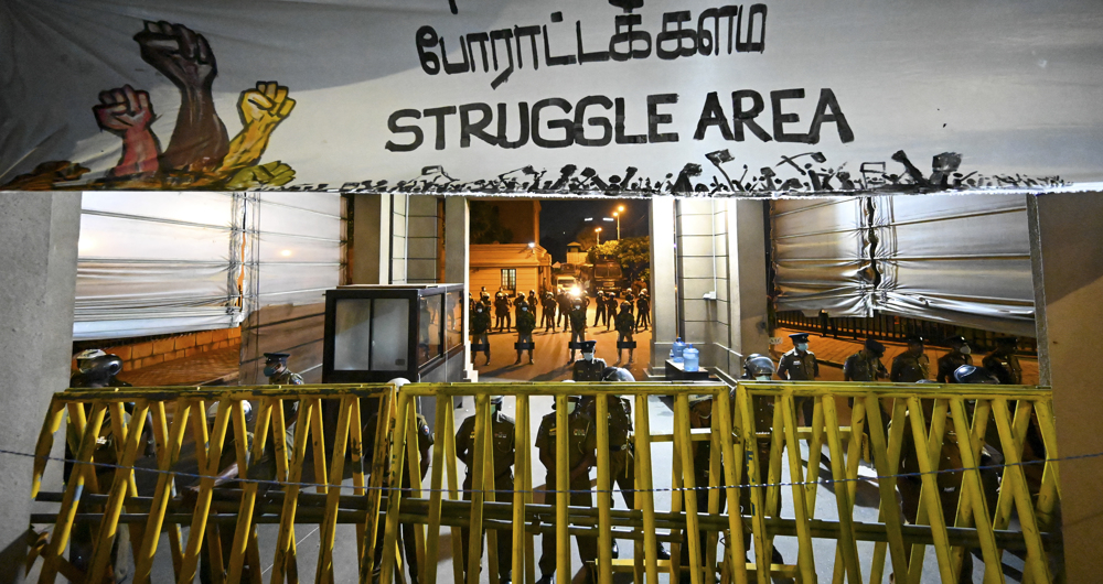 Sri Lanka police teargas protesters in Colombo