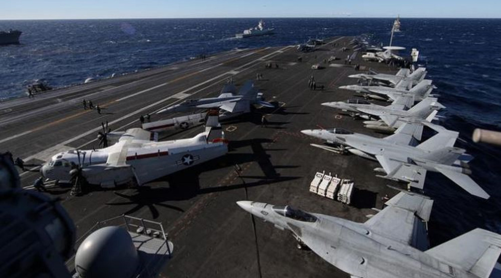 US F-18 jet falls off destroyer in Mediterranean Sea