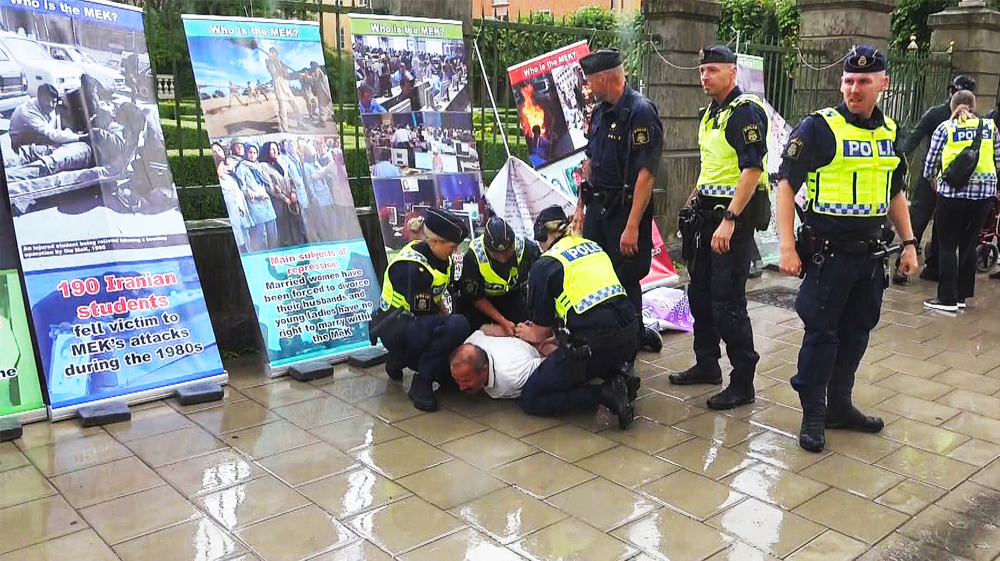 Anti-Iran MKO terrorists attack Sweden exhibitions exposing cult's crimes