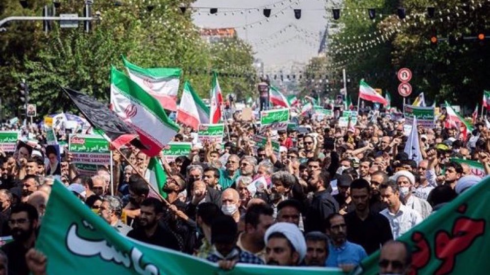 Iranians rally to decry foreign-backed riots, desecration of sanctities