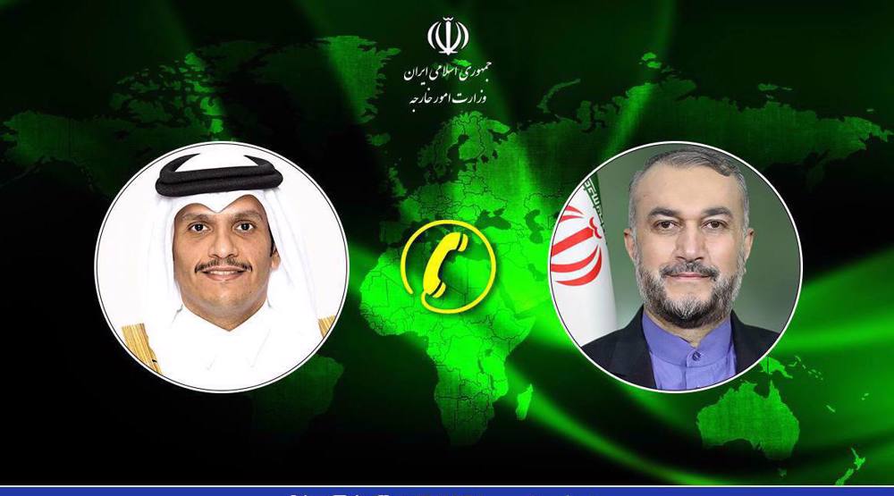 Iran, Qatar FMs urge world to stop Israeli violations of intl. law, regime's war crimes 