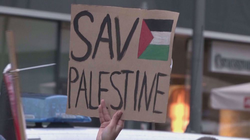 Hundreds of pro-Palestinian protesters demonstrate in Frankfurt