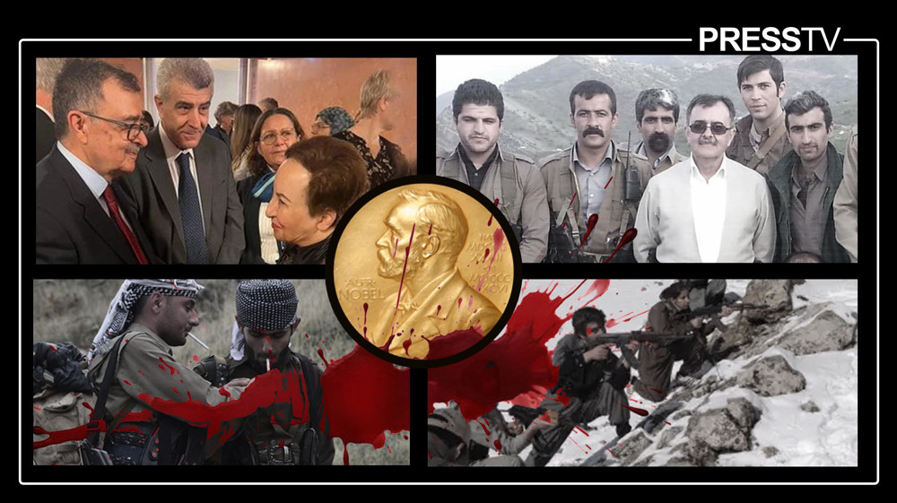In presence of terrorists, Nobel Peace Prize awarded to anti-Iran rabble-rouser