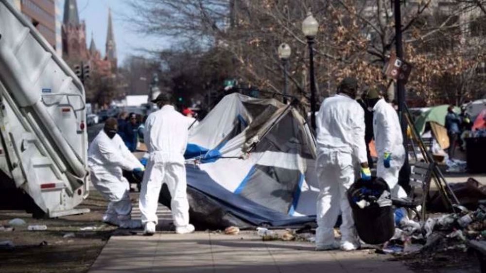 US agents clear homeless camp in heart of Washington