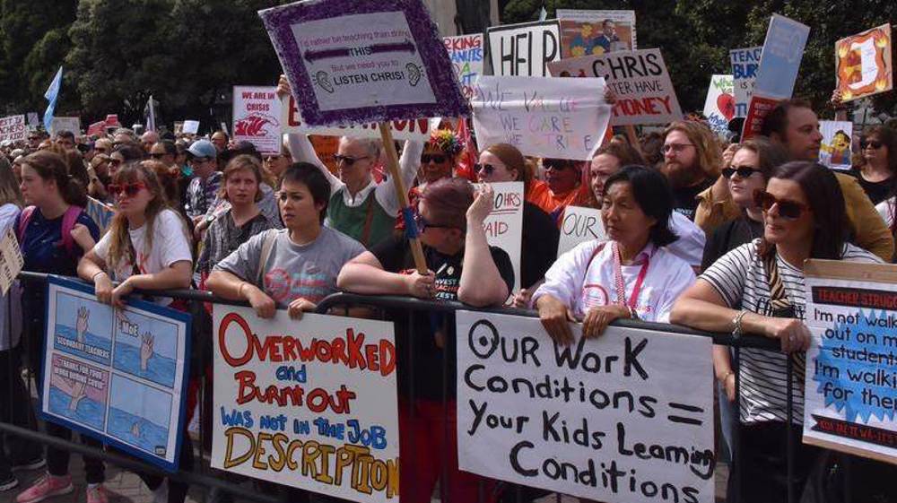 Nearly 50,000 teachers strike in New Zealand over pay, cost of living