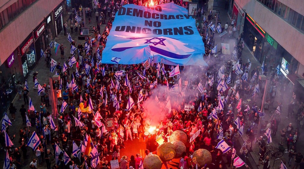 Thousands rally in protest at Israeli PM's extremist cabinet for 19th straight week