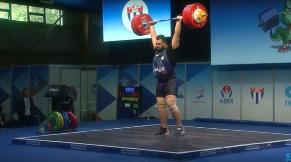 Iranian weightlifter clinches 3 gold medals in IWF Grand Prix I