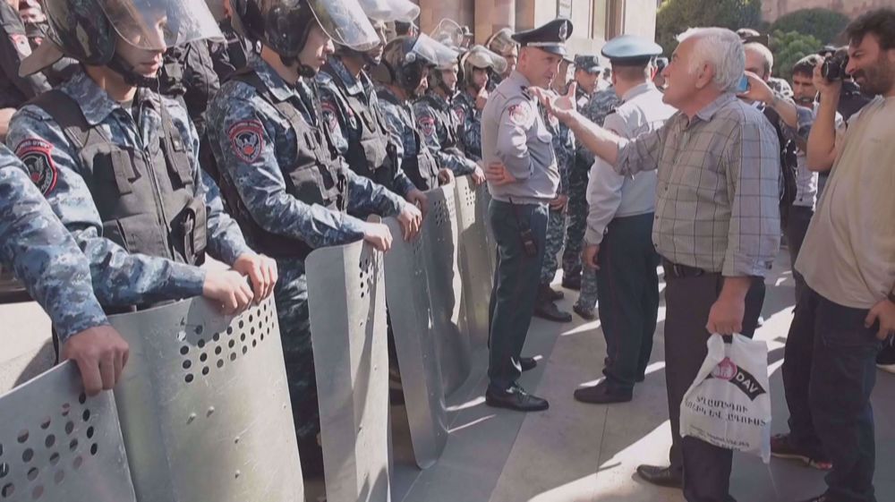 Thousands protest in Armenia over military strike on Karabakh 