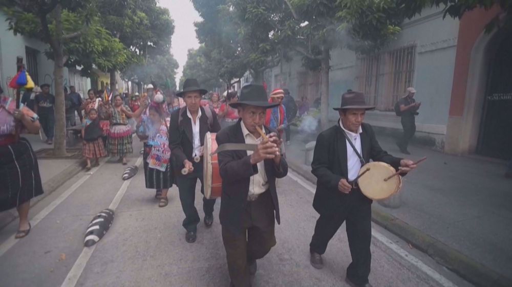 Indigenous people protest against corruption in Guatemala