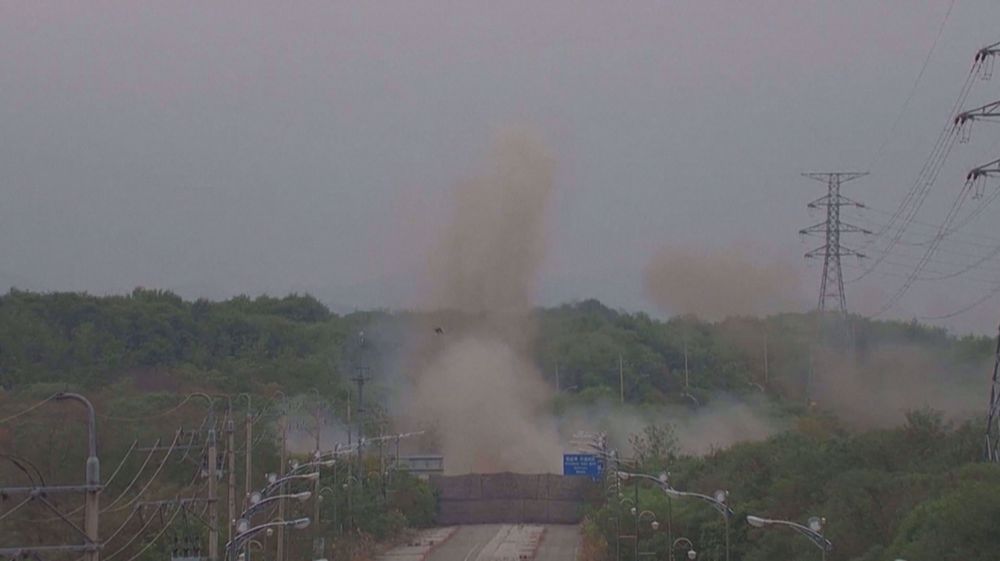 North Korea blows up roads connecting it to the South