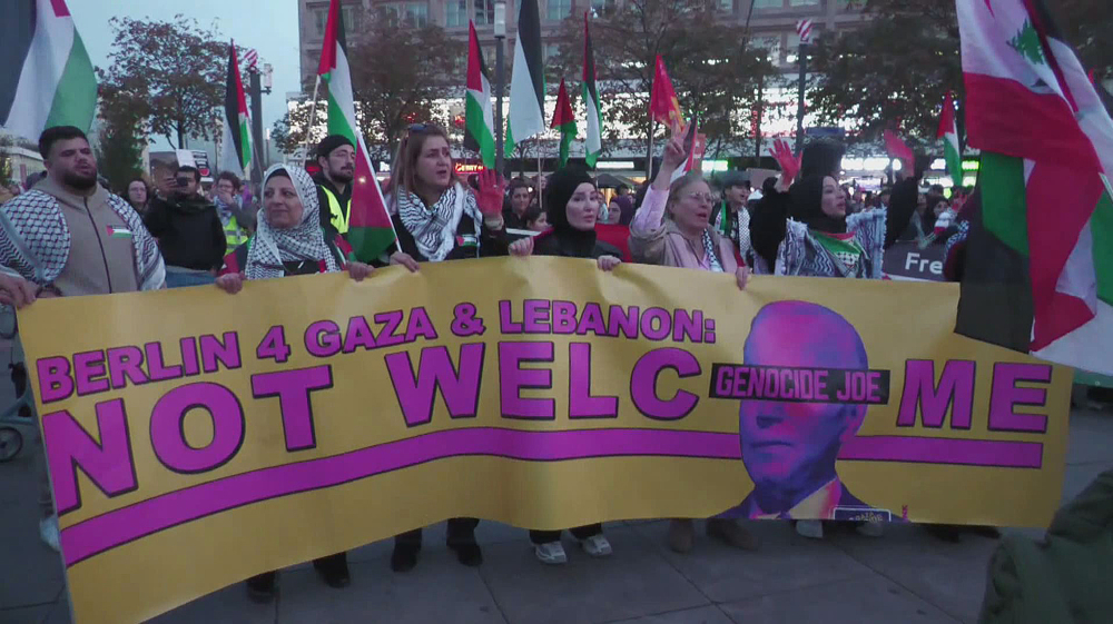 People in Germany say ‘No to Genocide Joe’