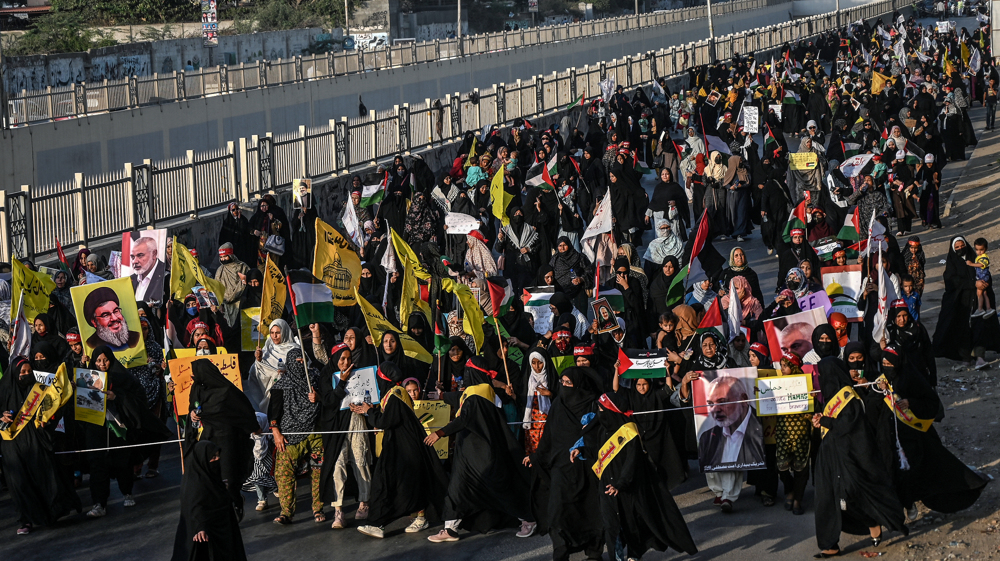 Thousands rally in Pakistan to condemn Israeli regime’s crimes in Gaza, Lebanon