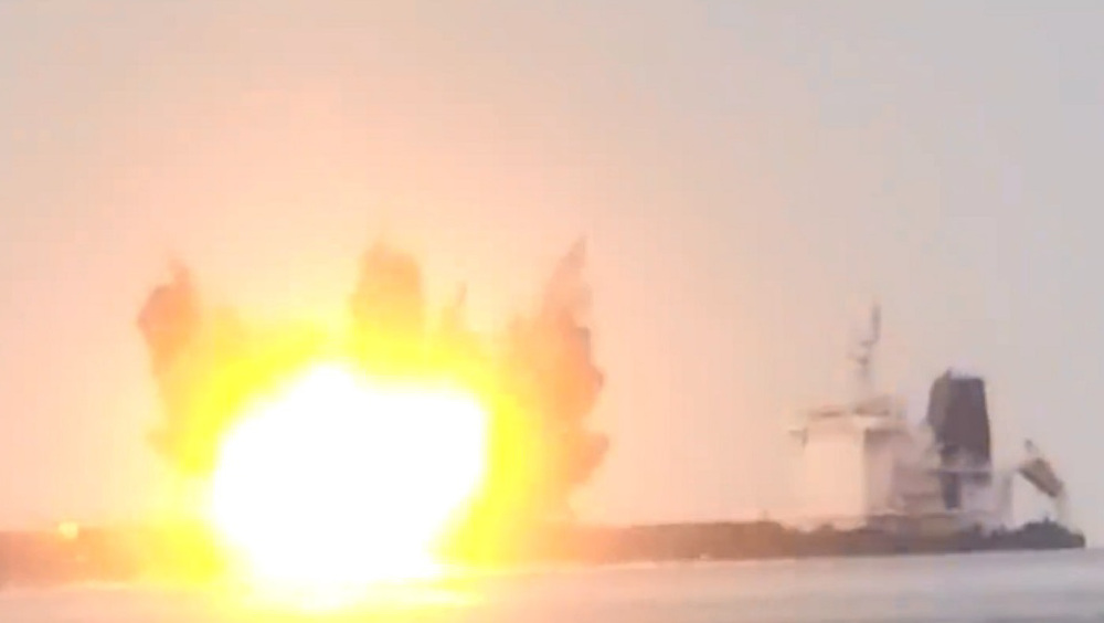 Yemen releases video of sinking ship during anti-Israeli operation