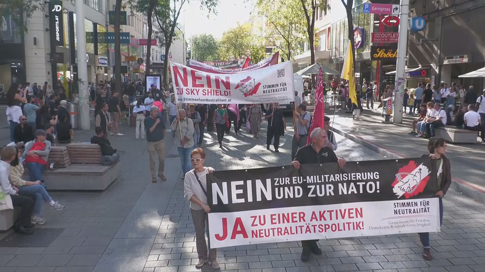 Grande manifestation anti-guerre à Vienne