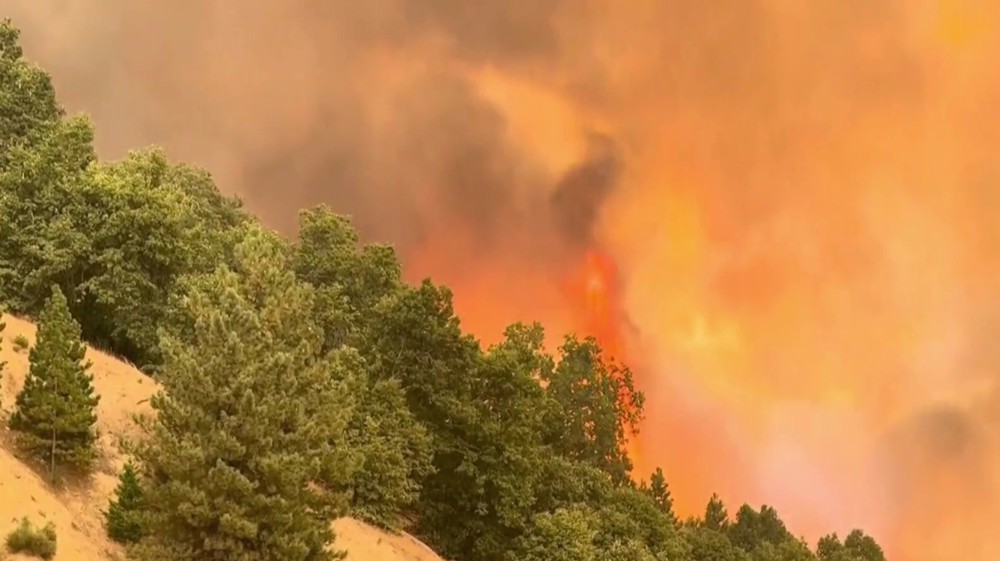 Dramatic aerial video shows massive fire at California's Trabuco Canyon