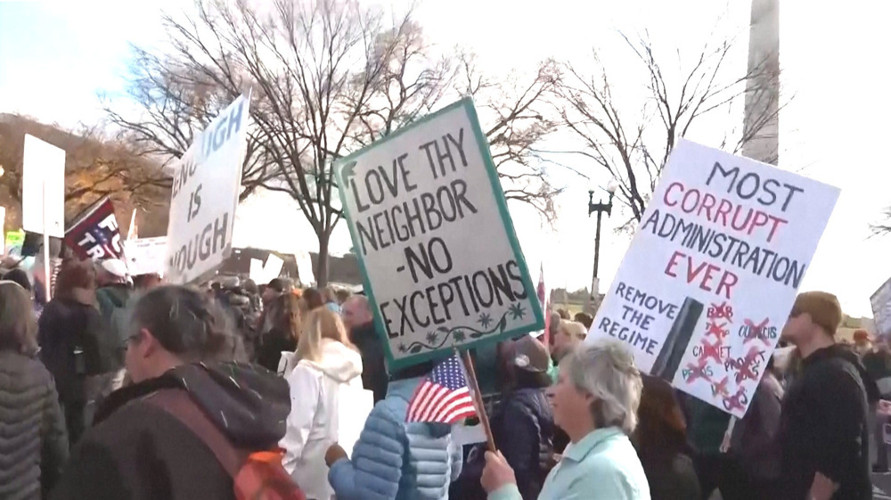 Protesters march in Washington to demand Trump's impeachment, removal