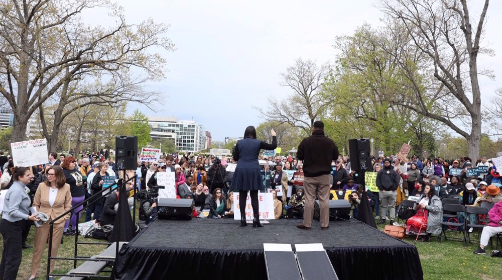Trump policy protest erupts outside US Congress