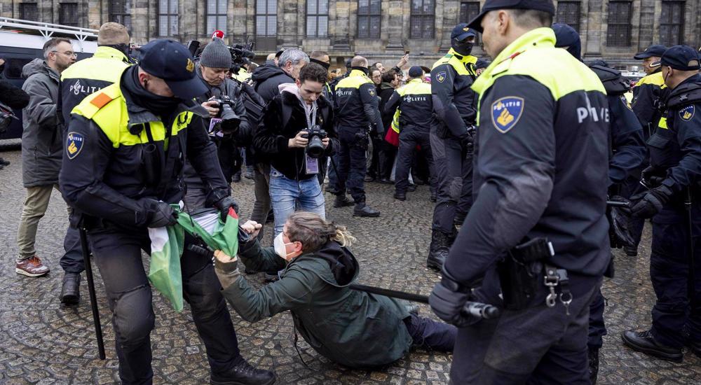 Clashes in Amsterdam amid pro-Palestine protest against corporations' ties with Israel