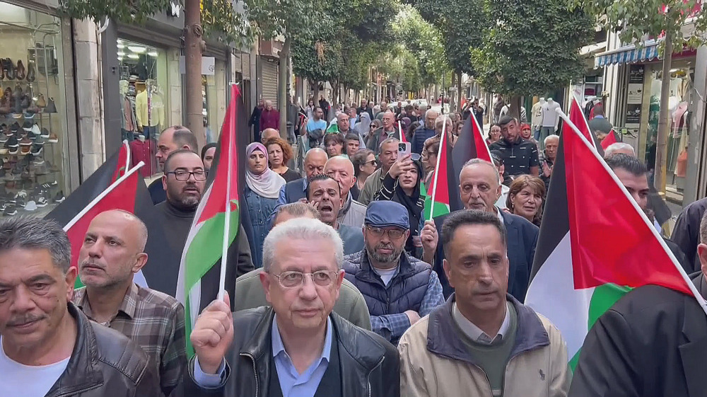 Palestinians in West Bank rally in solidarity with Gaza