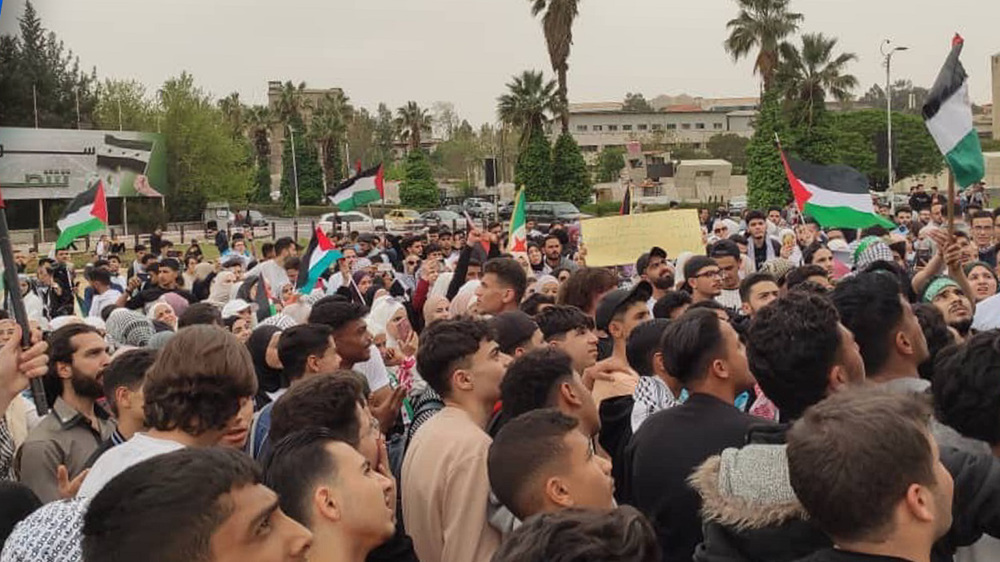 Rally held in Damascus for Gaza, Dara'a