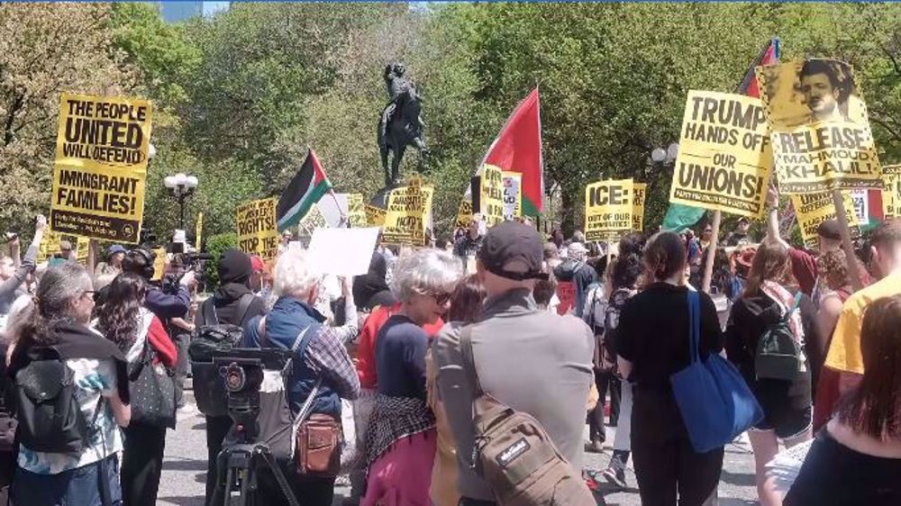 US protesters express support for Gaza during May Day rallies