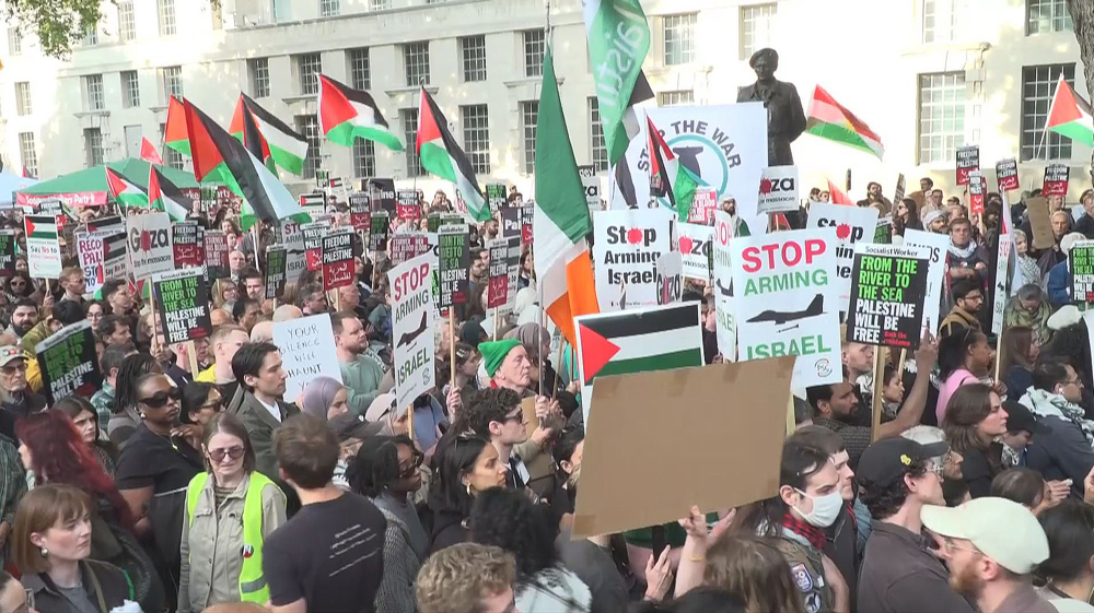 London demonstrators demand UK halt Israel arms sales
